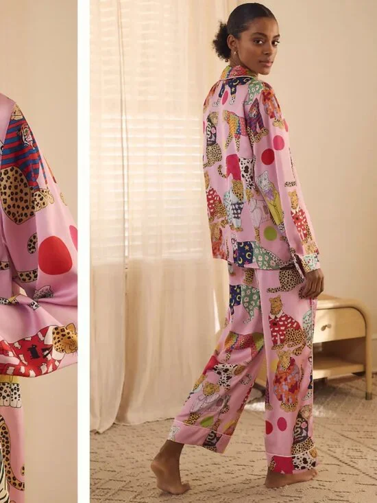 Karen Mabon Long-Sleeve Leopards Can't Change Their Spots Pajama Set - Picture 14 of 14